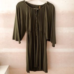 Evergreen flowy dress